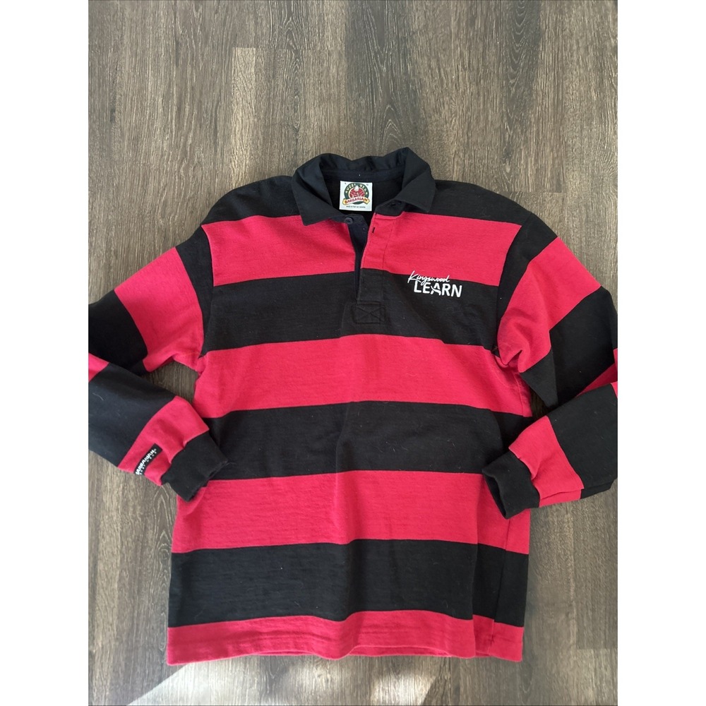 Vintage Barbarian Rugby Shirt Men's L Black Red Stripped Kingswood England 90s